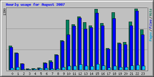 Hourly usage for August 2007