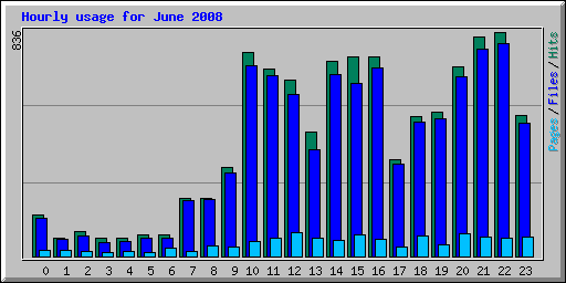 Hourly usage for June 2008