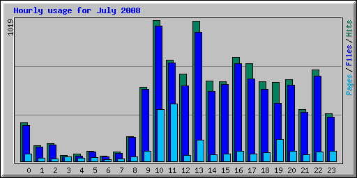 Hourly usage for July 2008